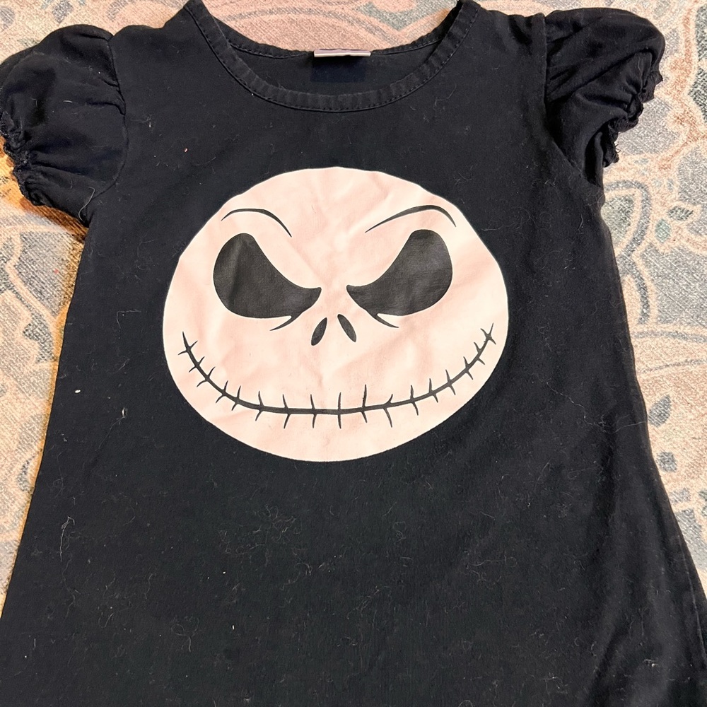 Jack skellington nightmare before Christmas ruffle cap sleeve tee - Halloween
